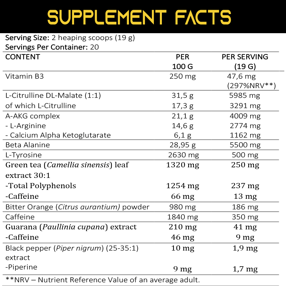 Bulk Blood 300g Pre-Workout Pump - BeBulk Nutrition